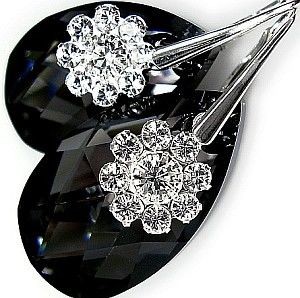 Swarovski piękne kolczyki SILVER NIGHT NOWE!