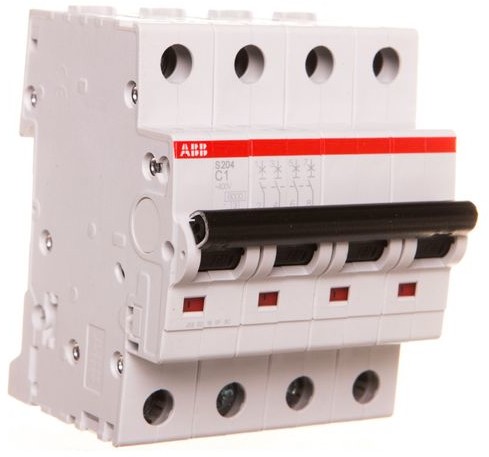 ABB Wyłącznik nadprądowy 4P C 1A 6kA AC S204-C1 2CDS254001R0014