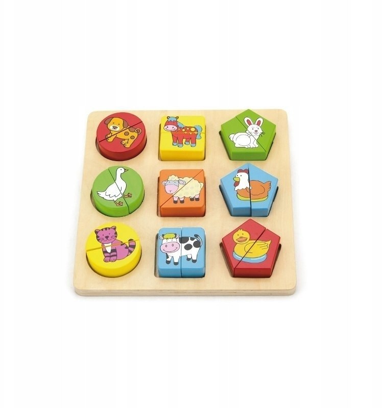 VIGA Toys Puzzle Edukacyjne Drewniane Zwierzęta 59585
