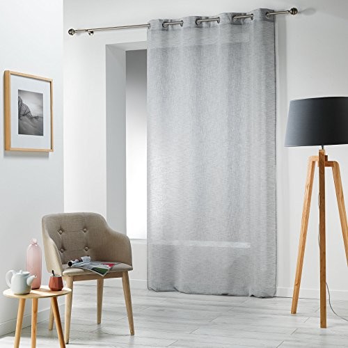 Douceur d'Intérieur intérieur douceur D 'mops zasłona z oczkami, poliester Szary 240 x 140 x 0,1 cm CARLIN