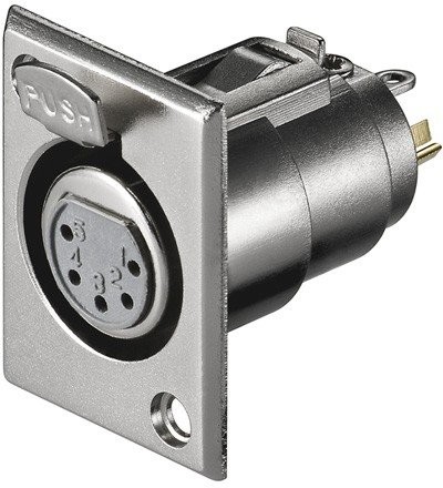 Wentronic XLR 187 5 G XLR FM 5 Pin łącznik drutu ze stali nierdzewnej (stal nierdzewna)