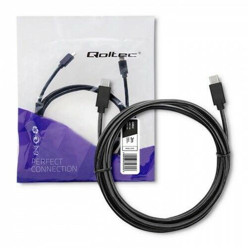 Qoltec Kabel USB 2.0 typ C męski USB 2.0 typ C męski 2m Czarny 52345