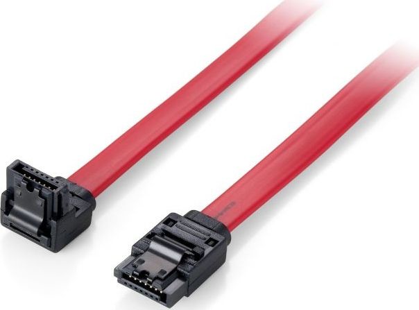 Equip Flachkabel SATA 6Gbps 1.00m 1x unten gewinkelt Polybeutel 111903