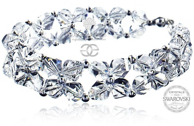 Swarovski Arande Bransoletka ŚLUBNA CRYSTAL HELIX SREBRO 701148