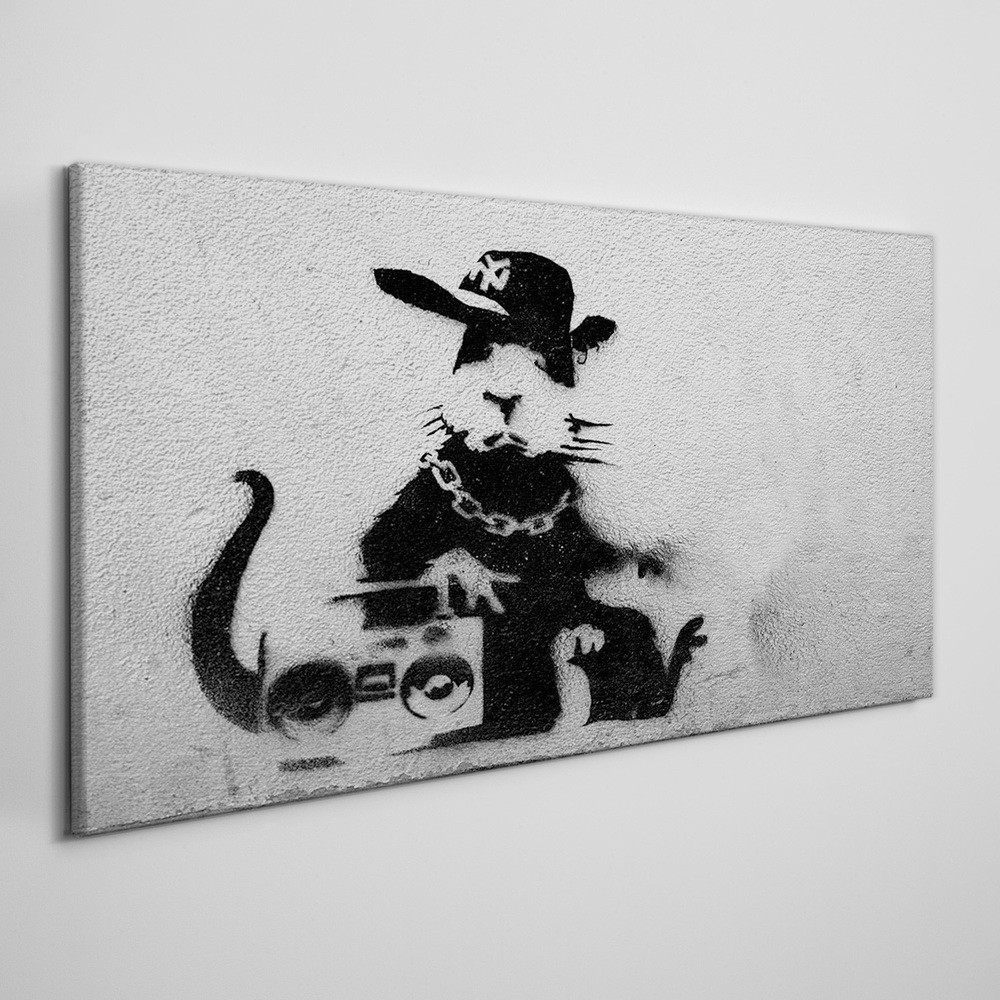 PL Coloray Obraz na Płótnie Hood Rat Banksy 100x50cm