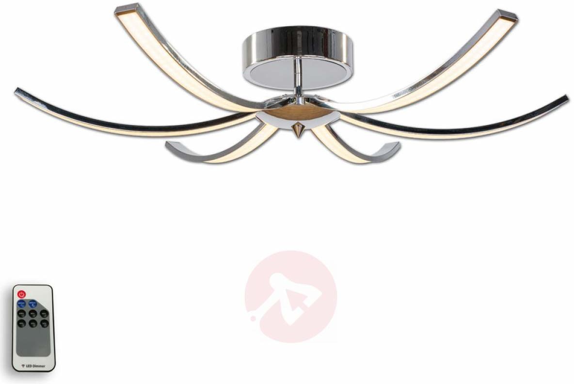 LIS Poland Duża lampa sufitowa LED Largo, kolor chromu