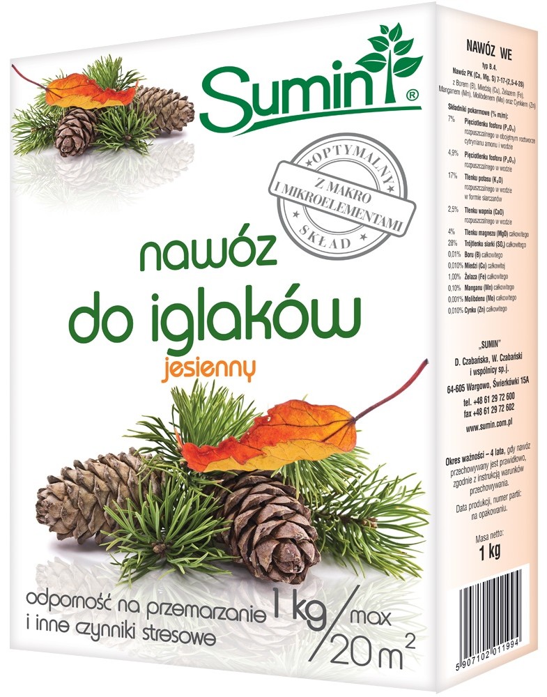 Sumin NAWÓZ DO IGLAKÓW JESIENNY 1KG OPTYMALNY SKŁAD