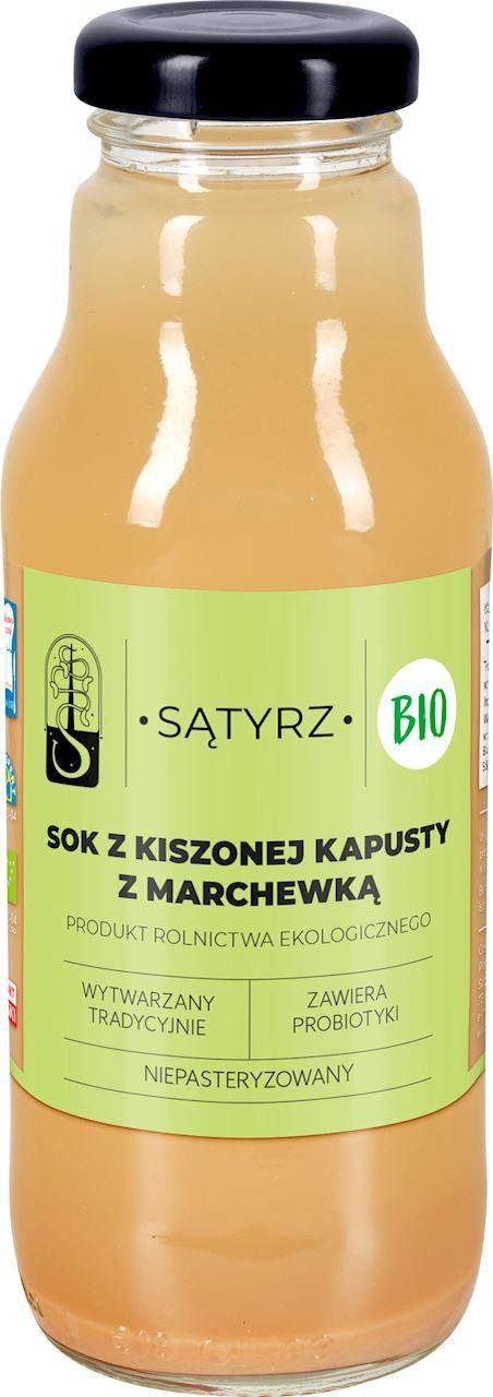Bio SĄTYRZ (warzywa kiszone) PROBIOTYCZNY SOK Z KISZONEJ KAPUSTY I MARCHEWKI 500 ml - SĄTYRZ