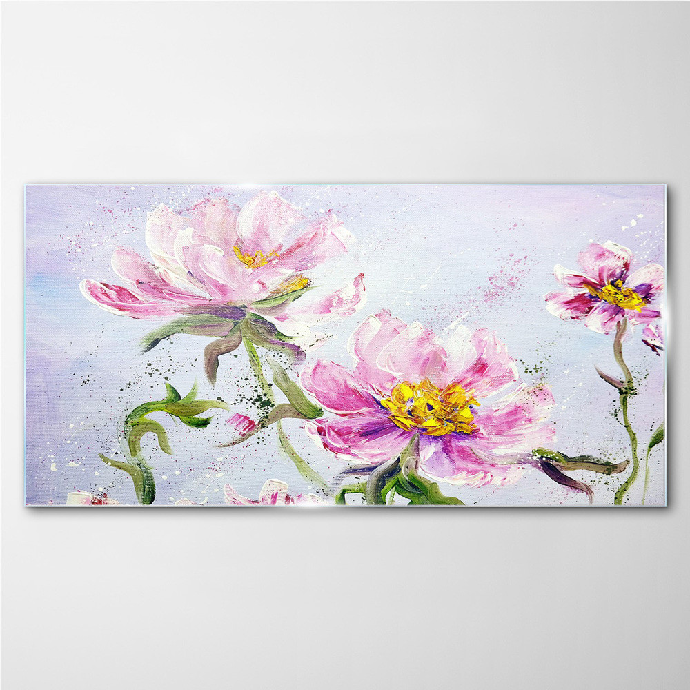 PL Coloray Obraz Szklany Malarstwo kwiaty piwonie 140x70cm
