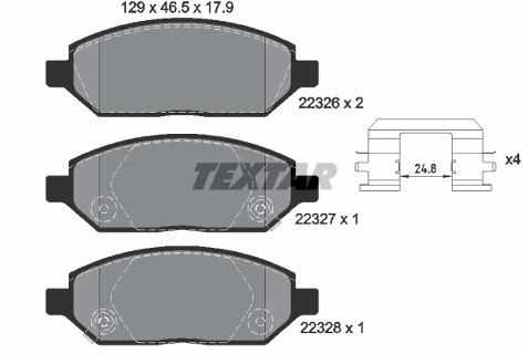 TEXTAR Zestaw klocków hamulcowych, hamulce tarczowe 2232601