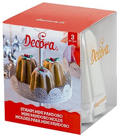 Decora 0062684 forma do pieczenia do mini-pandoro, anodowane aluminium, 6 x 7,7 x 6 cm, 3 sztuki 0062684