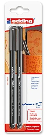 Edding mazaków edding edding 1300 Color Pen, ok. 2 MM, Blister, 2 sztuka, czarna 4-1300-2-1001