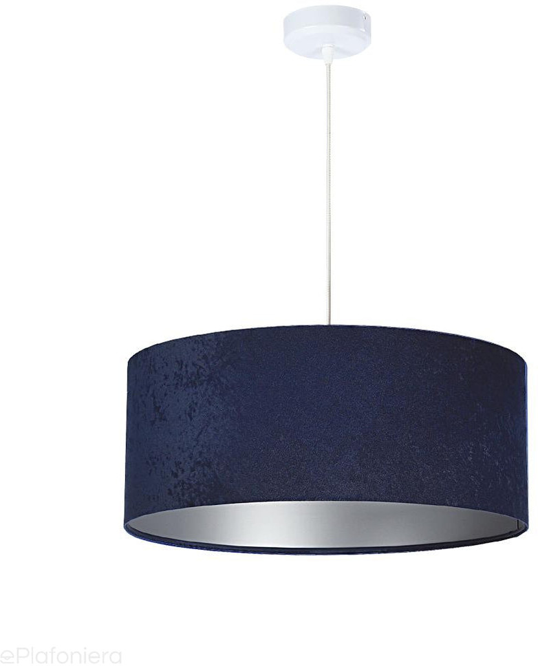 Koncept BPS Welurowy abażur Lobelia - granatowa lampa wisząca do salonu, sypialni (kolekcja - Standard, 1xE27) 010-043-30cm