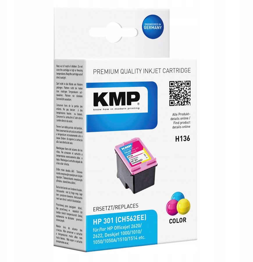 KMP Tusz Hp 301 Hp CH562EE Zamiennik kolor H136