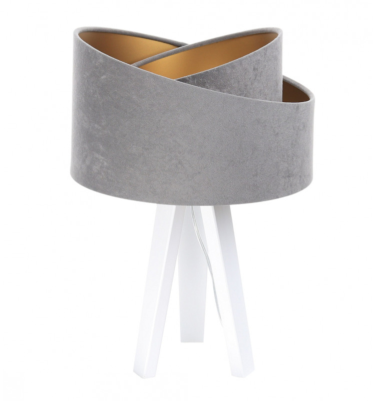 ImoLight Lampka stołowa mini-trójnóg biały Awena Szaro-złota 060s-014w