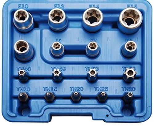 BGS Bit z profilem T i e i komplet kluczy nasadowych, 17-częściowy, 1 sztuki, 5023