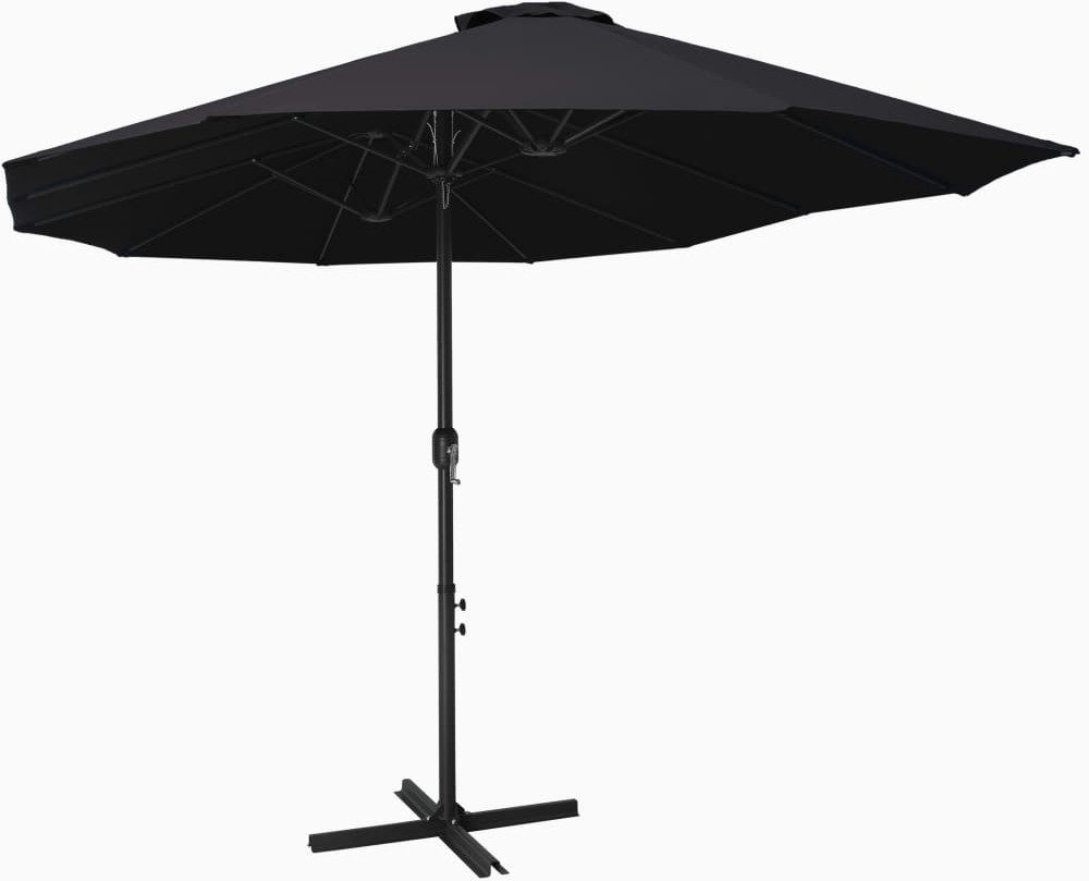 vidaXL Parasol ogrodowy na słupku aluminiowym, 460 x 270 cm, czarny vidaXL