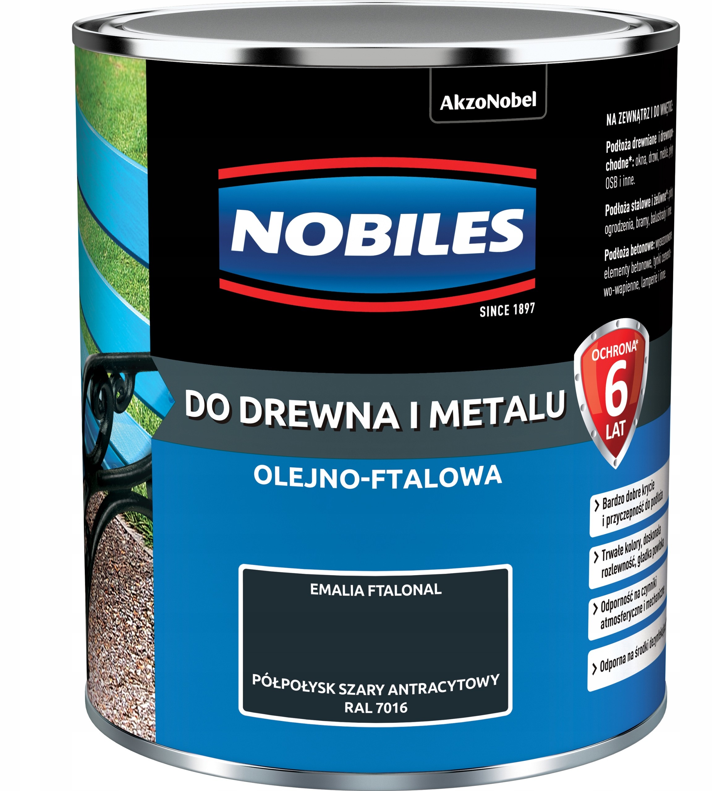 Nobiles Ftalonal 0,7L Szary antracytowy
