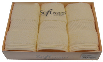 Soft Cotton Zestaw podarunkowy małych ręczników DELUXE Kremowy Zestaw podarunkowy małych ręczników DELUXE Kremowy