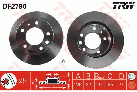 TRW Tarcza hamulcowa DF2790