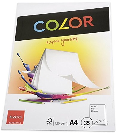 Elco Color Elco A4 wysokiej jakości podkładka papierowa o gramaturze 120 g/m2 - biała (35 arkuszy) 74640.10