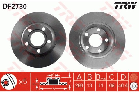 TRW Tarcza hamulcowa DF2730
