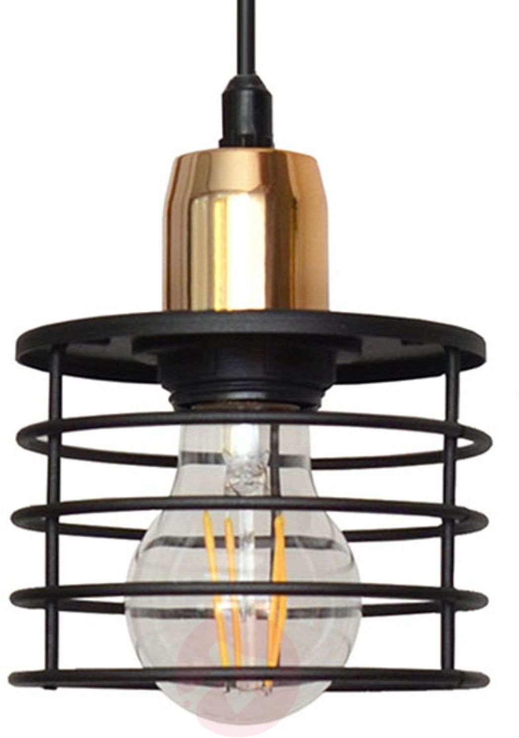 HELAM Lampa wisząca Edison czarna/miedziana 1-punktowa