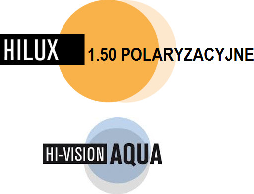 Hoya Hilux 1.50  POLARYZACYJNE Hi-Vision Aqua barwienie pełne 85% - szare