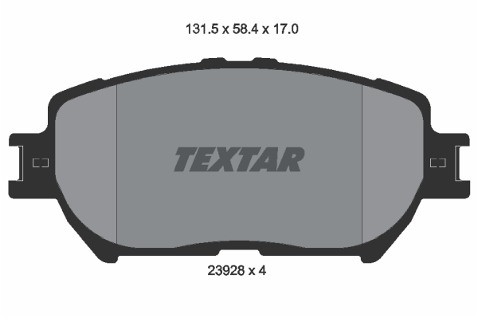 TEXTAR Zestaw klocków hamulcowych, hamulce tarczowe 2392801
