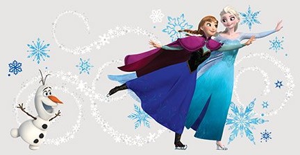 RoomMates rmk2738gm RM  Disney Frozen Anna, Elsa i Olaf z alfabet tatuaż na ścianę, PCW, kolorowy, 48 x 13 x 2.5 cm RMK2738GM