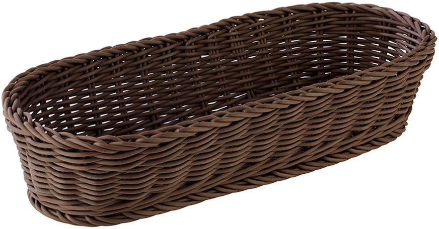 APS Koszyk owalny z polipropylenu 400 x 160 x 80 mm, brązowy | Profi Line 50823