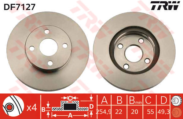 TRW Tarcza hamulcowa DF7127