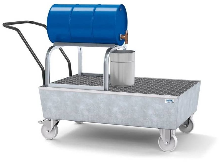 722 DENTA Mobilna wanna wychwytowa ze stali na 1 beczkę 200 l cynkowana z kratą i stojakiem 72279362 79362-uniw