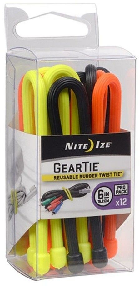 Nite Ize Organizer Nite Ize Zestaw linek Gear Tie Original 6 gumowy mix kolorów 12 sztuk GTPP6-A1-R8