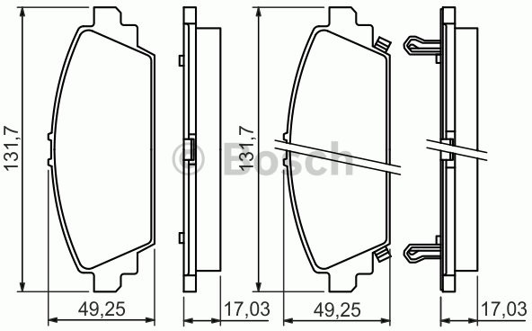 Bosch Zestaw klocków hamulcowych, hamulce tarczowe 0 986 494 414