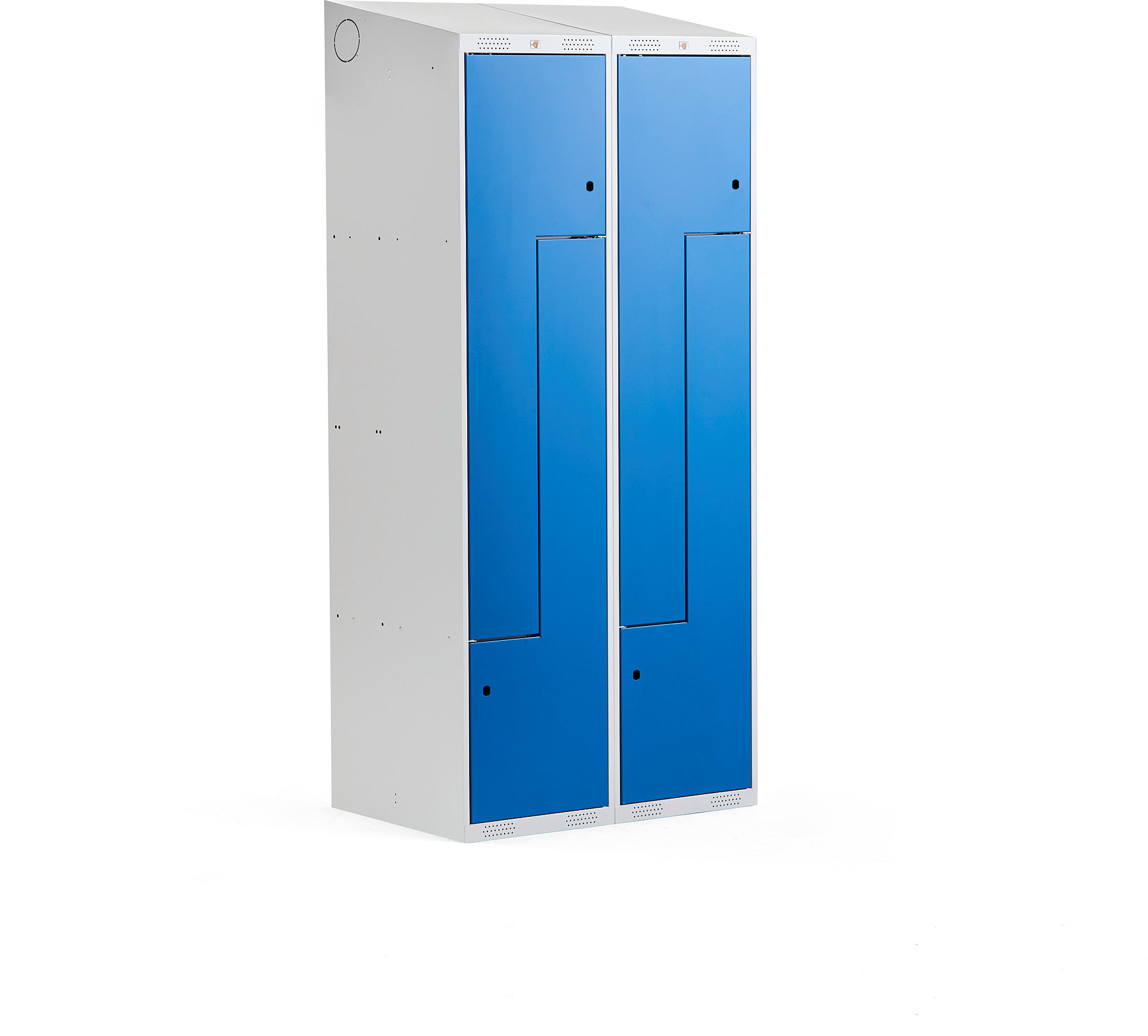 AJ Produkty Szafka ubraniowa typu Z, CLASSIC, 2 moduły, 4 drzwi, 1900x800x550 mm, niebieski