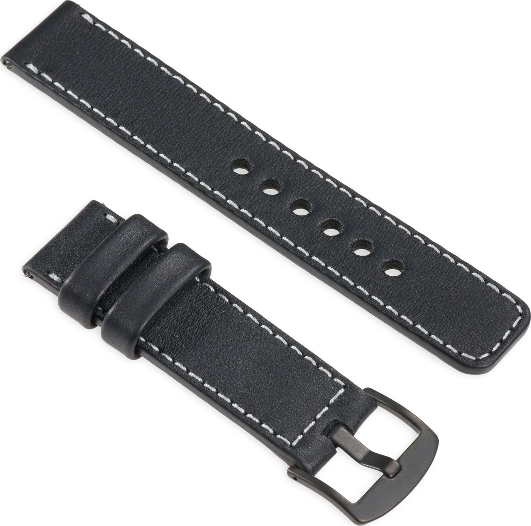 moVear Skórzany pasek 22mm do Apple Watch 5/4/3/2/1 38/40mm Czarny uBand C1 Standard 2243-uniw