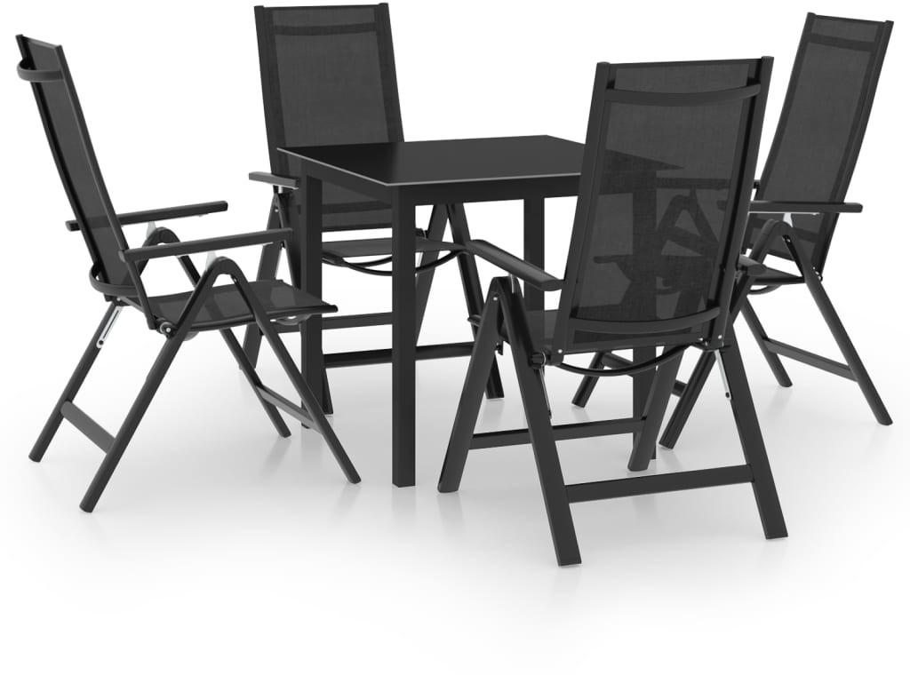 vidaXL 5-cz. zestaw mebli jadalnianych do ogrodu, aluminium, antracyt