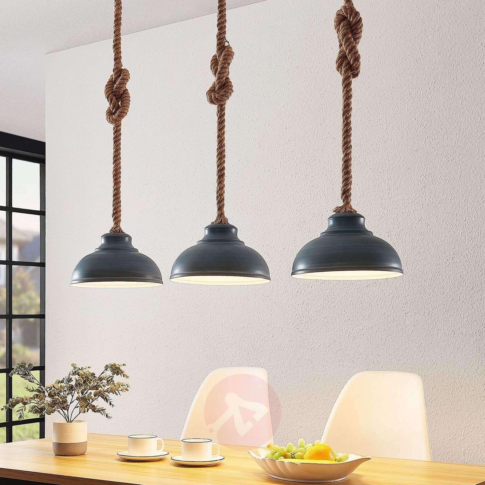 LINDBY Lindby Chaby lampa wisząca z betonu, 3-punktowa