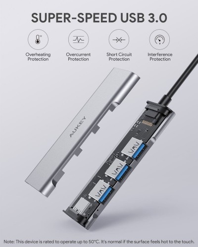 AUKEY CB-C94 HUB USB-C SLIM ALUMINIUM 4XUSB 3.0 CB-C94