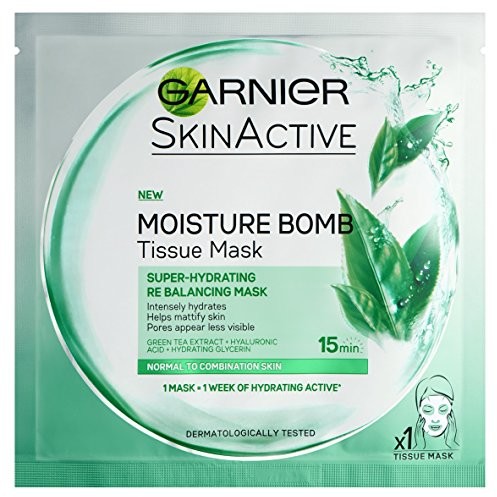 Garnier wilgoć Bomb zielona herbata nawilżająca twarz maska arkuszy 3600541944671
