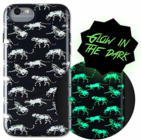 Wilma Be You Wilma Be You Phone Case etui na telefon komórkowy kompatybilne z iPhone 6 / 6S / 7/8, etui ochronne, leopard, oświetlenie w ciemności - czarne/czarne WPC1002BLIP678