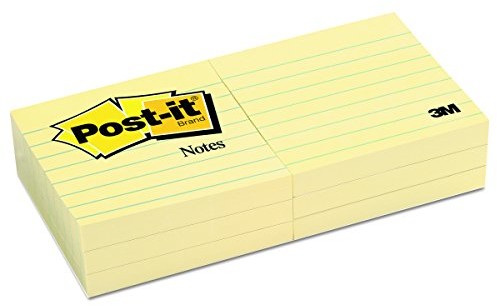Post-it Post-It 6306pk w konkurencyjnej Notatka Notes, linie, 76 X 76 MM, 6 bloki A 100 arkuszy, żółty 630-6PK