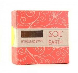Soiland Earth Ręcznie robione w Indiach mydło POMARAŃCZA z CYNAMONEM 100% VEGAN 125g Soil & Earth - Soczyste Odświeżenie