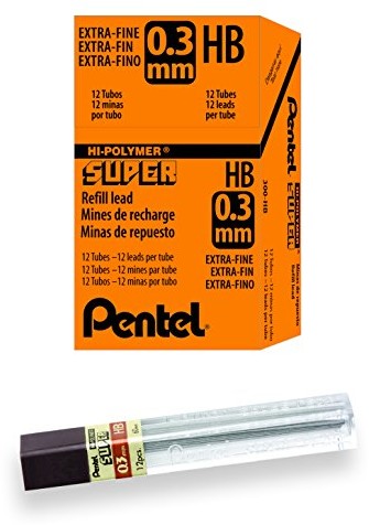 Pentel 300-HB wysoce akumulator litowo-polimerowy wkład zamienny ekstra mocna w 12er HB 0,3 MM rura 12 lampy 300-HB