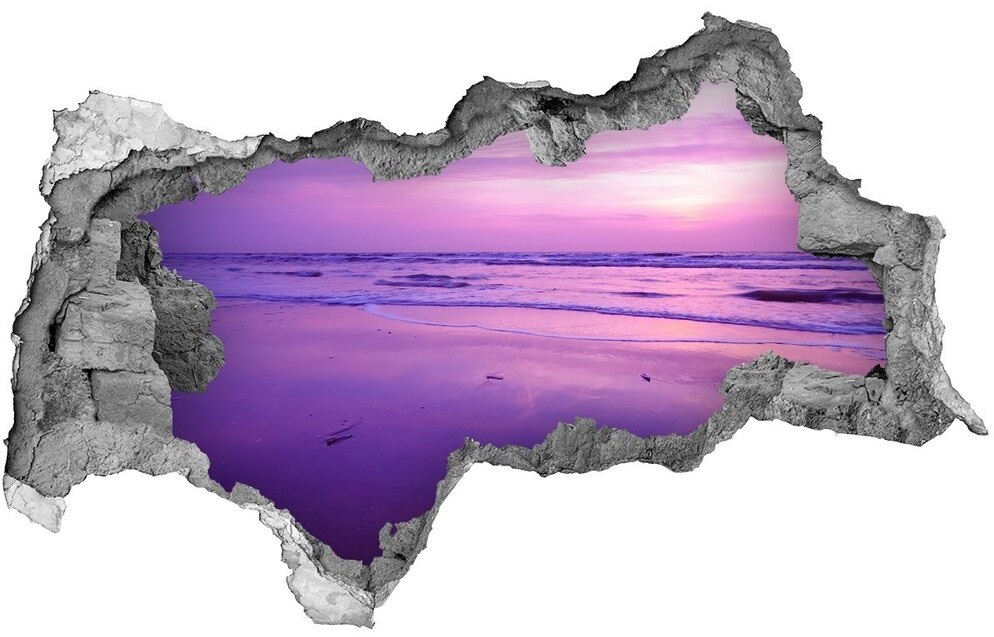 Wallmuralia.pl Dziura 3d w ścianie naklejka Zachód słońce morze