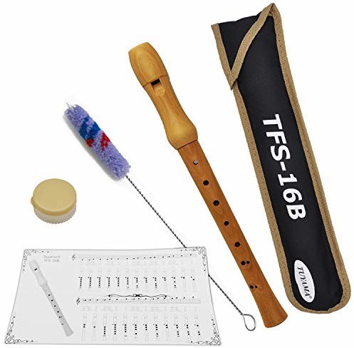 tuyama Tuyama TFS-16B Rejestrator - barokowy palec - wykonany z drewna klonowego - wykres palców i próbki nuty w zestawie - flet sopranowy Blockfloete_TFS-16B