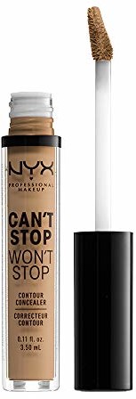NYX Professional Makeup NYX Professional Makeup Can't Stop Won't Stop Contour Concealer korektor do konturowania twarzy w płynie, wodoodporny, kryje niedoskonałości, 15 Caramel, 3,5 ml