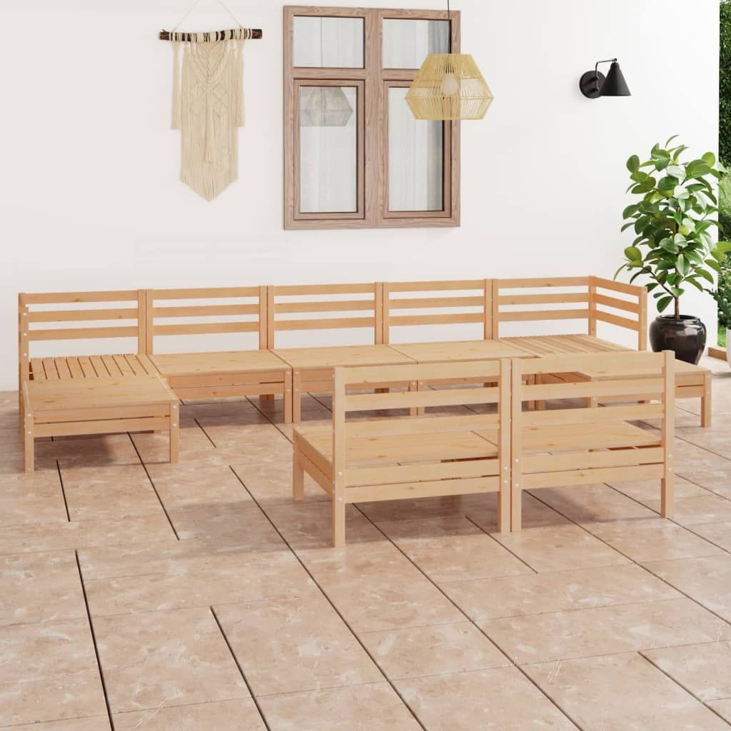 vidaXL 9-cz zestaw wypoczynkowy do ogrodu lite drewno sosnowe 3083354