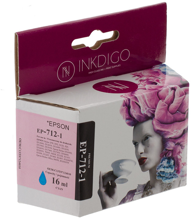 Inkdigo Tusz INKDIGO do EPSON T0712 Cyan
